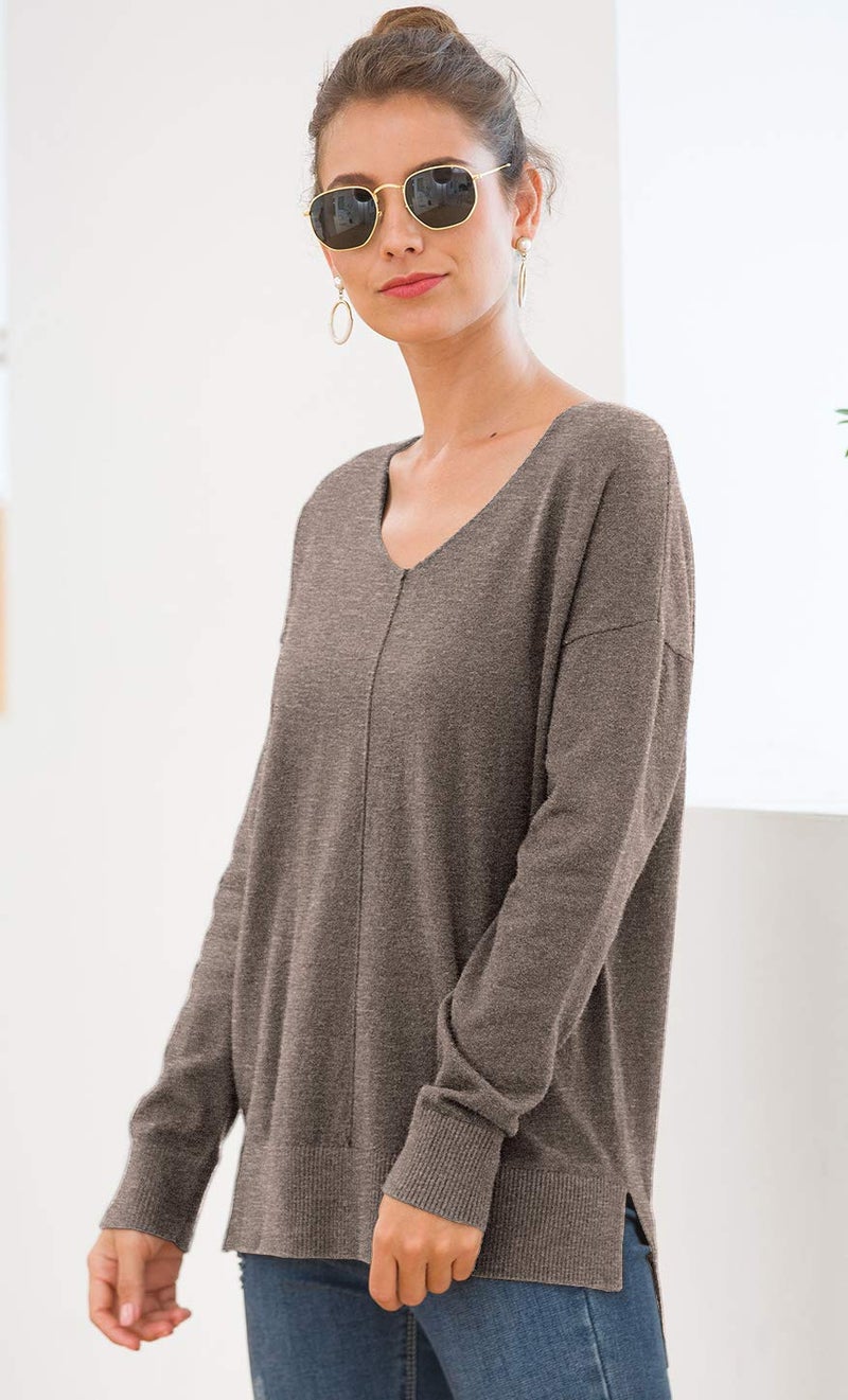 Jouica Women's Winter Sweater Breeze Light Knit Casual Sweater with High Low Hemline,Brown,XX-Large - Image 5